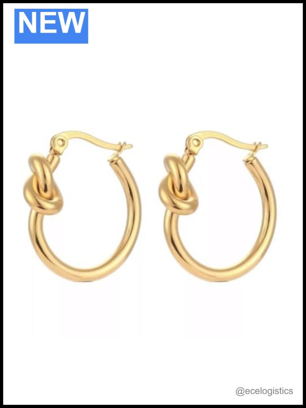 Gold Plated Stainless Steel Hoop Earrings Hypoallergenic